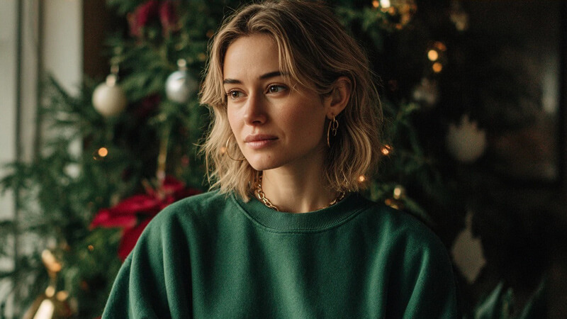 Vánoční látky – teplákoviny, úplet a náplet v barvách vánoc